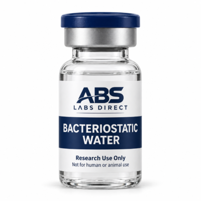 Bacteriostatic Water product visualization with Research Use Only label — ABS Labs Direct